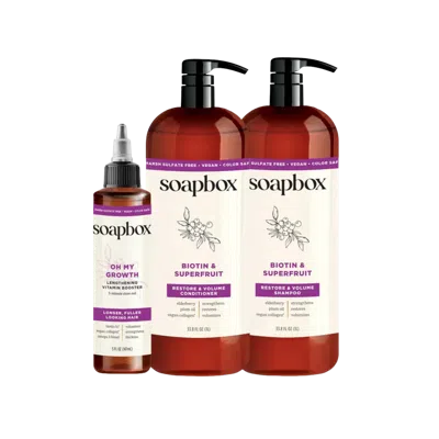 Soapbox Biotin & Superfruit Restore & Volume Haircare Essentials - 33.8 oz