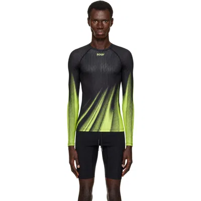 Soar Black & Yellow Race Base Running T-shirt In Yellow/black Dot