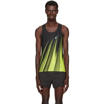 Soar Black & Yellow Race Vest 2.0 Print Tank Top In Black/yellow Stripe