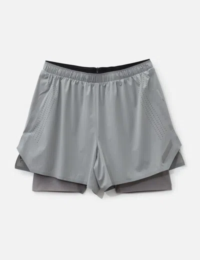 Soar Dual Run Shorts In Gray