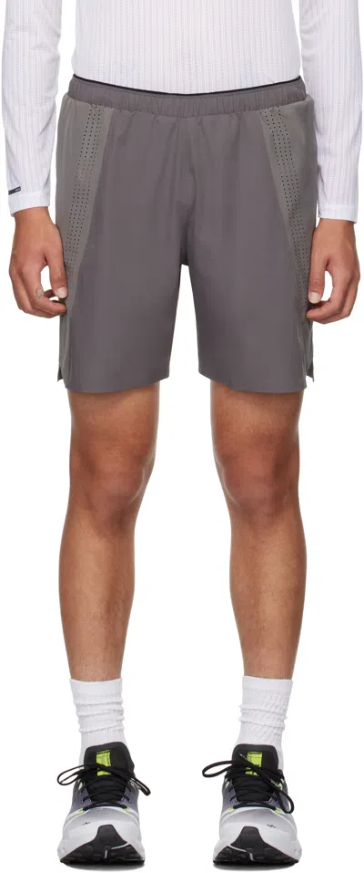 Soar Grey Long Run Shorts In Grey