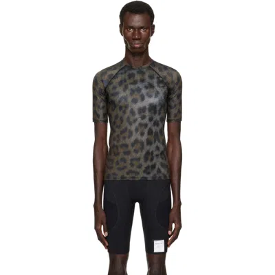 Soar Khaki Race T-shirt In Leopard