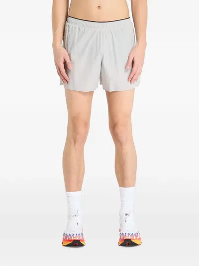 Soar Logo-print Perforated Shorts In White