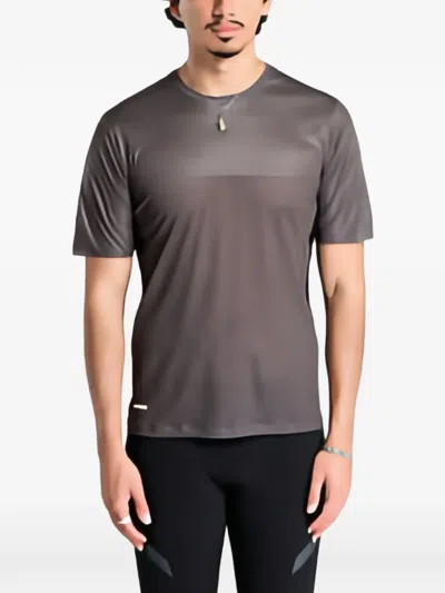 Soar Mesh-panel T-shirt In Gray