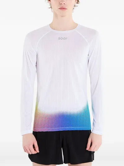 Soar Race Base Long-sleeve Performance T-shirt In White