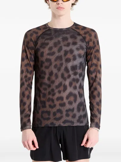 Soar Race Leopard-print Top In Brown