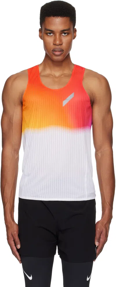 Soar Red & White Race Tank Top In Rainbow 2