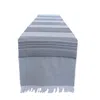 Sobremesa Table Runner In Slate/stripes