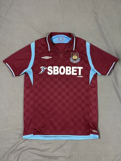 Pre-owned Soccer Jersey X Umbro 2009-2010 Umbro Sbobet West Ham United Jersey Shirt In Red