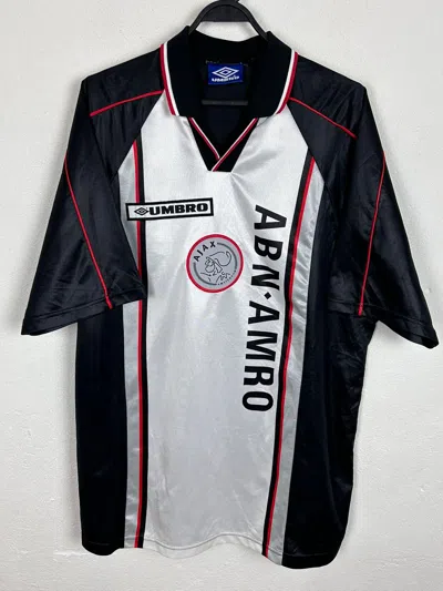 Pre-owned Soccer Jersey X Umbro 90's Vintage Umbro X Ajax Fc 1998/99 Away Soccer Jersey In Black/white