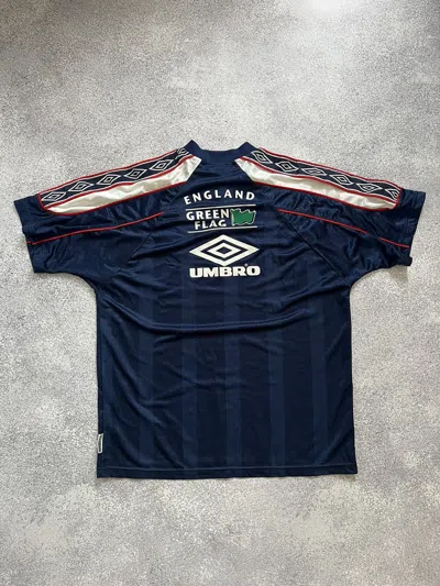 Pre-owned Soccer Jersey X Umbro England 1996 Umbro Green Flag Football Soccer Jersey In Blue