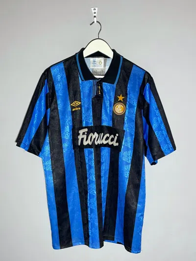 Pre-owned Soccer Jersey X Umbro Inter Milan Umbro 1992/94 Vintage Y2k Football Shirt In Black Blue