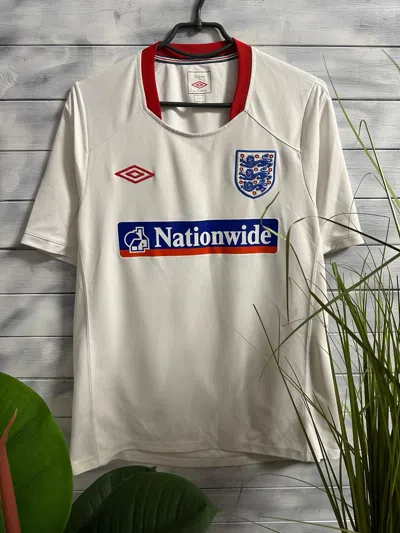 Pre-owned Soccer Jersey X Umbro Soccer Jersey Umbro England Football In White