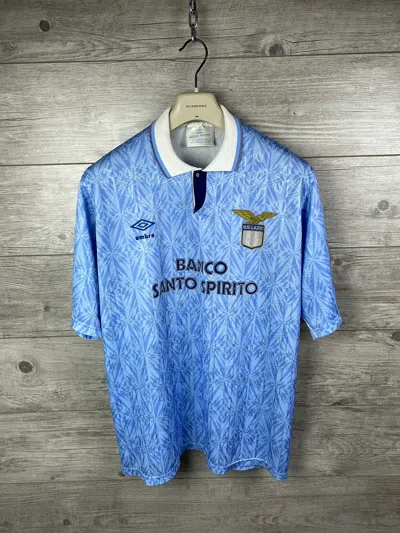 Pre-owned Soccer Jersey X Umbro Ss Lazio 1989-1991 Banco Santo Spirito Size L In Multicolor