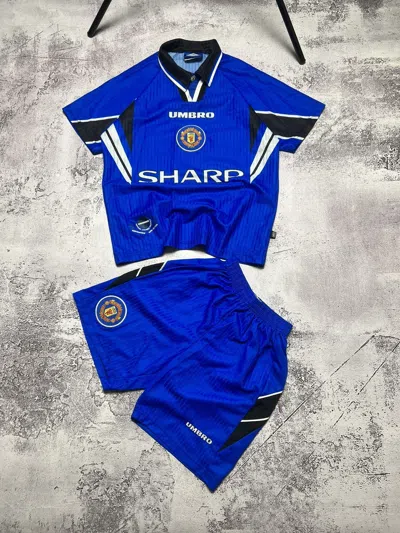 Pre-owned Soccer Jersey X Umbro Vintage 1996-98 Manchester United Jersey Umbro Sharp In Blue