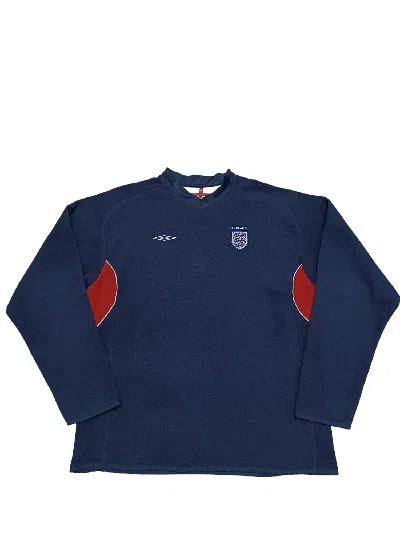 Pre-owned Soccer Jersey X Umbro Vintage 2004-06 England Fleece Oversize Sweatshirt Soccer In Dark Blue