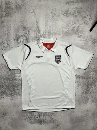 Pre-owned Soccer Jersey X Umbro Vintage England 1/3 Zip Up Soccer Jersey In White