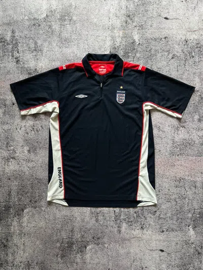 Pre-owned Soccer Jersey X Umbro Vintage Jersey T-shirt National Team England Umbro Y2k In Black Blue