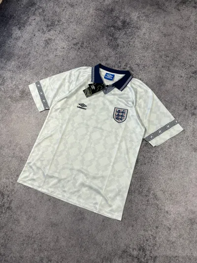 Pre-owned Soccer Jersey X Umbro Vintage Umbro England Soccer Jersey Blokecore Style Vtg In White