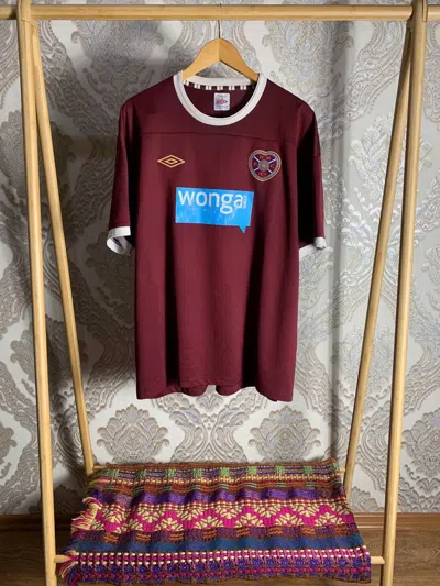 Pre-owned Soccer Jersey X Umbro Vintage Umbro Fc Hm Heart Of Midlothian Soccer Jersey Retro In Red