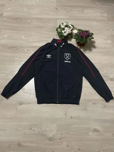 Pre-owned Soccer Jersey X Umbro West Ham United Vintage Track Jacket In Black