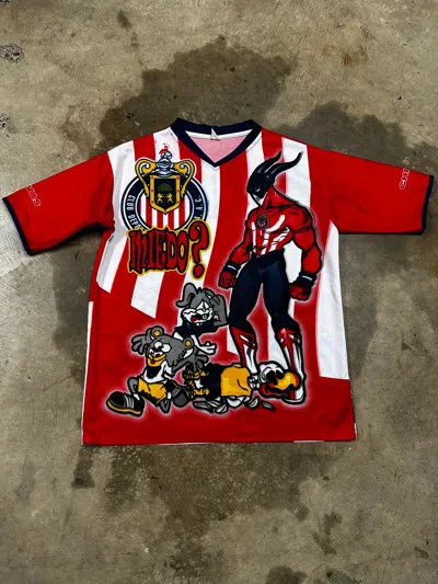 Pre-owned Soccer Jersey X Vintage 90's Chivas Mexico Soccer Jersey In Red