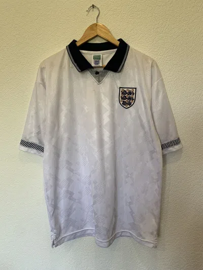 Pre-owned Soccer Jersey X Vintage 90's England Jersey Soccer Football Blokecore Nation In White