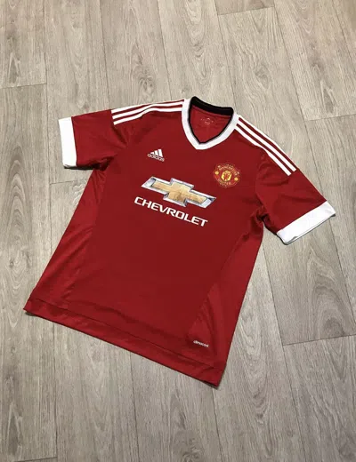 Pre-owned Soccer Jersey X Vintage Adidas Manchester United 2015/16 Soccer Jersey In Red