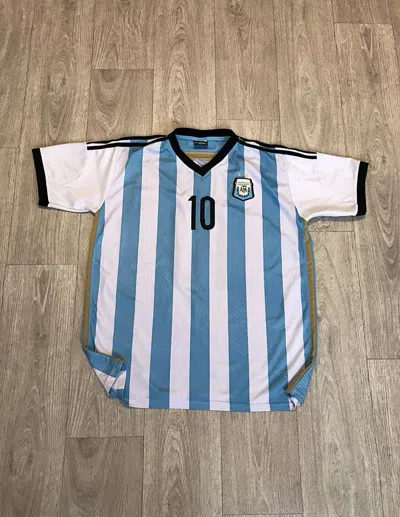Pre-owned Soccer Jersey X Vintage Argentina Lionel Messi 10 Soccer Jersey In Blue