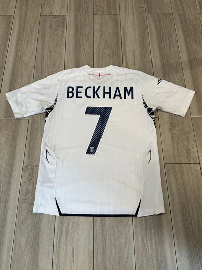 Pre-owned Soccer Jersey X Vintage England 2008 Beckham Home Jersey In White