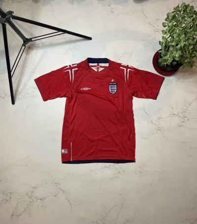 Pre-owned Soccer Jersey X Vintage England Blockcore Soccer Jersey Streetwear In Red