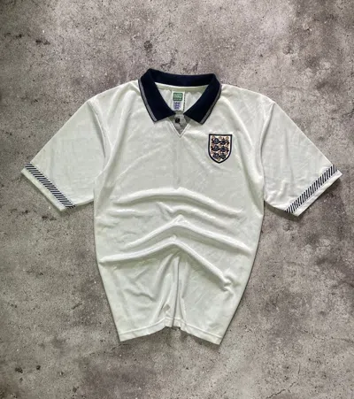 Pre-owned Soccer Jersey X Vintage England Vintage Football Jersey T-shirt In White