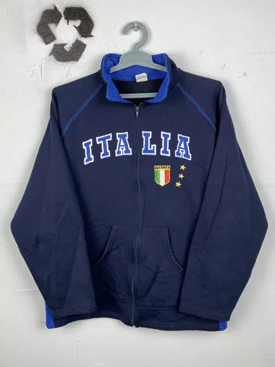 Pre-owned Soccer Jersey X Vintage Italy Training Track Jacket Chief Keef Ralph Laurent Style In Blue