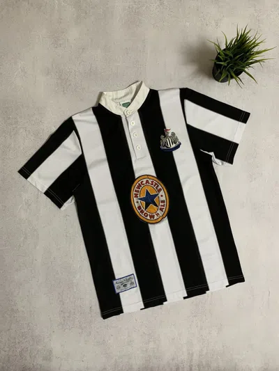 Pre-owned Soccer Jersey X Vintage New Castle Score Draw T Shirt Soccer Jersey Big Logo In Black/white