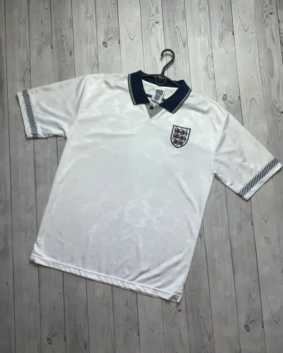 Pre-owned Soccer Jersey X Vintage Retro Soccer Jersey England Size L In White