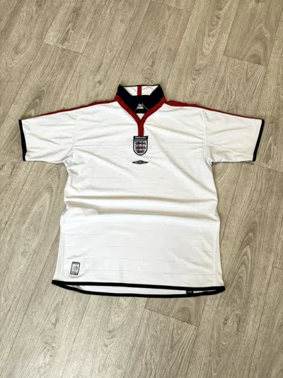 Pre-owned Soccer Jersey X Vintage Umbro England Soccer Jersey In White