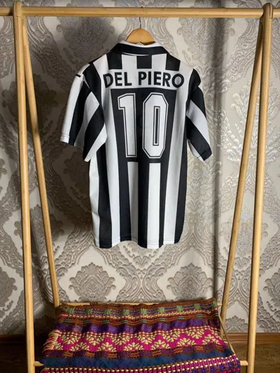 Pre-owned Soccer Jersey X Vintage Very Fc Juventus Del Piero 10 Soccer Jersey Y2k 90's In Black/white