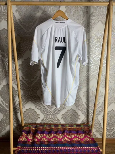 Pre-owned Soccer Jersey X Vintage Very Real Madrid Raul 7 Spain Soccer Jersey Y2k 90's In White