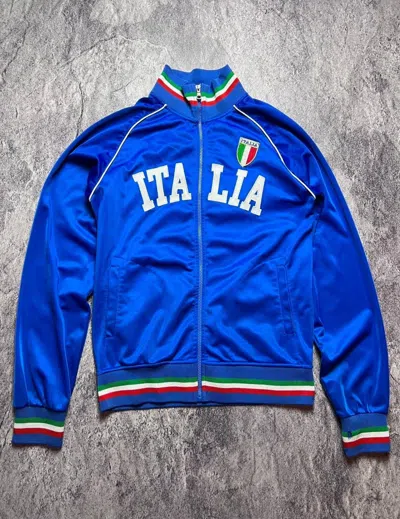 Pre-owned Soccer Jersey X Vintage Y2k Italia England Soccer Blokecore Style Track Jacket In Blue