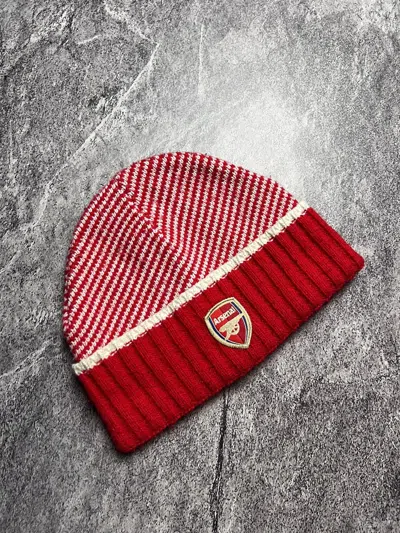 Pre-owned Soccer Jersey Y2k Arsenal England Soccer Blokecore Japan Style Beanie Hat In Red