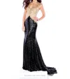 Social Occasions By Mon Cheri Formal Black Long Gown In Gold