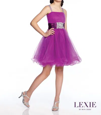Social Occasions By Mon Cheri Kids' Lexie Mon Cheri Tween Beaded Dress In Purple