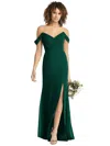 Social Off-the-shoulder Criss Cross Bodice Trumpet Gown In Multi