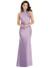 Social Scarf Tie High-neck Halter Maxi Slip Dress