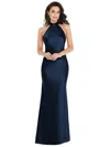 Social Scarf Tie High-neck Halter Maxi Slip Dress