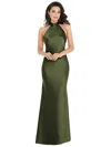 Social Scarf Tie High-neck Halter Maxi Slip Dress