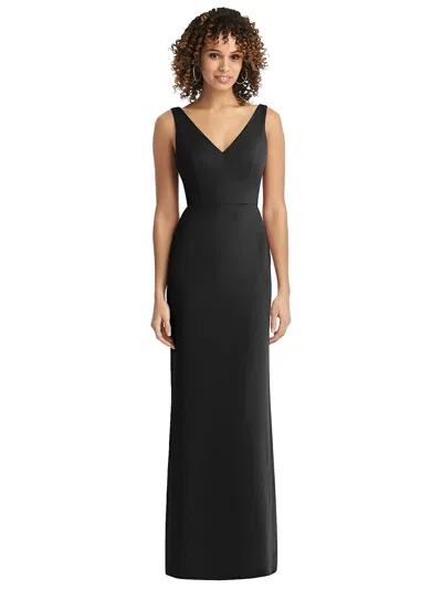 Social Sleeveless Tie Back Chiffon Trumpet Gown In Black