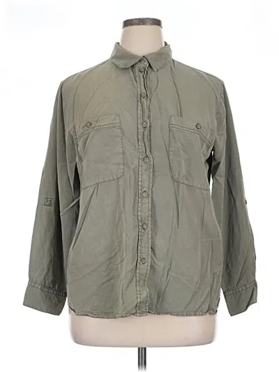 Pre-owned Social Standard By Sanctuary Long Sleeve Button Down Shirt In Green