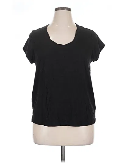 Pre-owned Social Standard By Sanctuary Short Sleeve Top Black Scoop Neck Tops