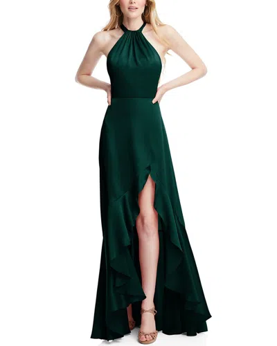 Social Tie-neck Halter Maxi Dress In Green